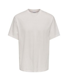 Camiseta para hombre Only and Sons 22038172 confeccionada en algodón orgánico con elastano, cuello redondo, manga corta y corte