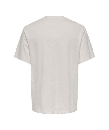 Camiseta para hombre Only and Sons 22038172 confeccionada en algodón orgánico con elastano, cuello redondo, manga corta y corte