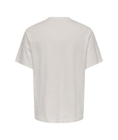 Camiseta para hombre Only and Sons 22038172 confeccionada en algodón orgánico con elastano, cuello redondo, manga corta y corte