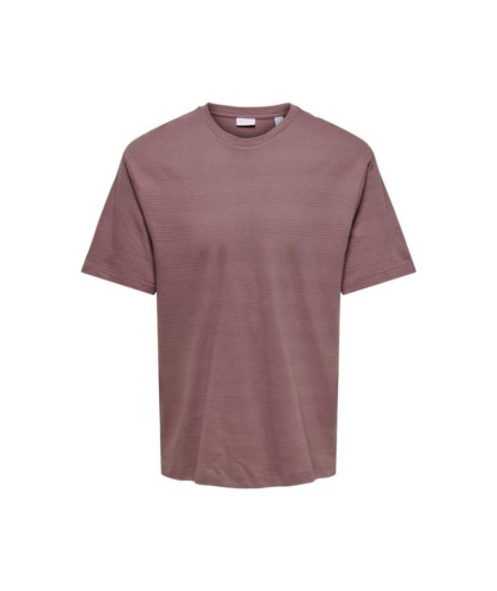Camiseta para hombre Only and Sons 22038172 confeccionada en algodón orgánico con elastano, cuello redondo, manga corta y corte