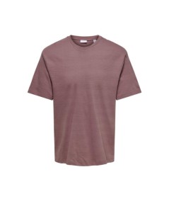 Camiseta para hombre Only and Sons 22038172 confeccionada en algodón orgánico con elastano, cuello redondo, manga corta y corte