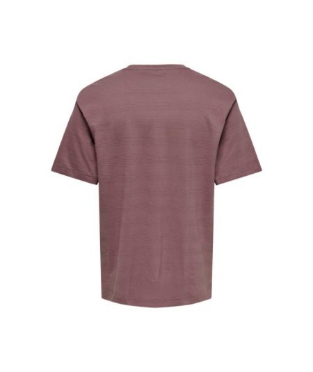Camiseta para hombre Only and Sons 22038172 confeccionada en algodón orgánico con elastano, cuello redondo, manga corta y corte