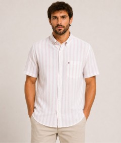 Camisa de manga corta para hombre Carlos Córdoba 83828 confeccionada en algodón y poliéster, ligera, transpirable y perfecta pa