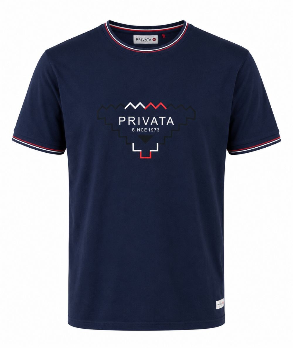 Camiseta para hombre Privata PRI2536 en color marino confeccionada en 100% algodón, cómoda, transpirable y perfecta para looks 
