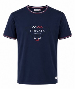 Camiseta para hombre Privata PRI2536 en color marino confeccionada en 100% algodón, cómoda, transpirable y perfecta para looks 