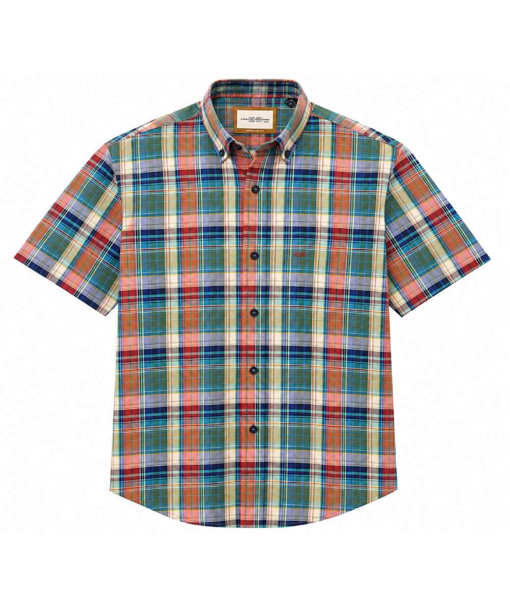 Camisa de manga corta para hombre Carlos Córdoba 82437 confeccionada en 100% algodón, fresca, transpirable y perfecta para look