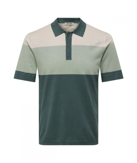 Polo para hombre Only & Sons Wyler 22038042 de manga corta confeccionado en poliéster y viscosa Livaeco, ligero, cómodo y perf