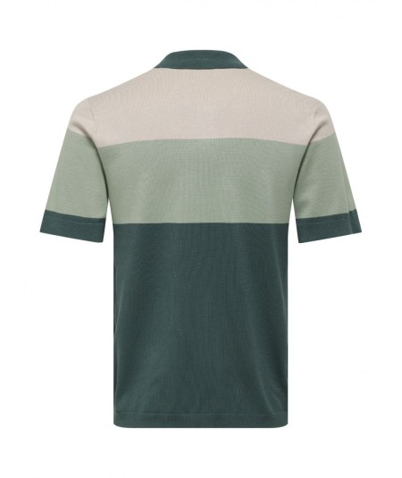 Polo para hombre Only & Sons Wyler 22038042 de manga corta confeccionado en poliéster y viscosa Livaeco, ligero, cómodo y perf