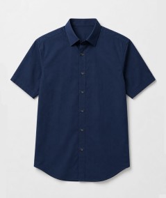 Camisa de manga corta para hombre Carlos Córdoba 00710 Custom Fit confeccionada en 97% algodón y 3% spandex, sin bolsillo delan