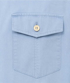 Camisa de manga corta para hombre Carlos Córdoba TAPETAS Custom Fit confeccionada en 100% algodón con dos bolsillos delanteros 