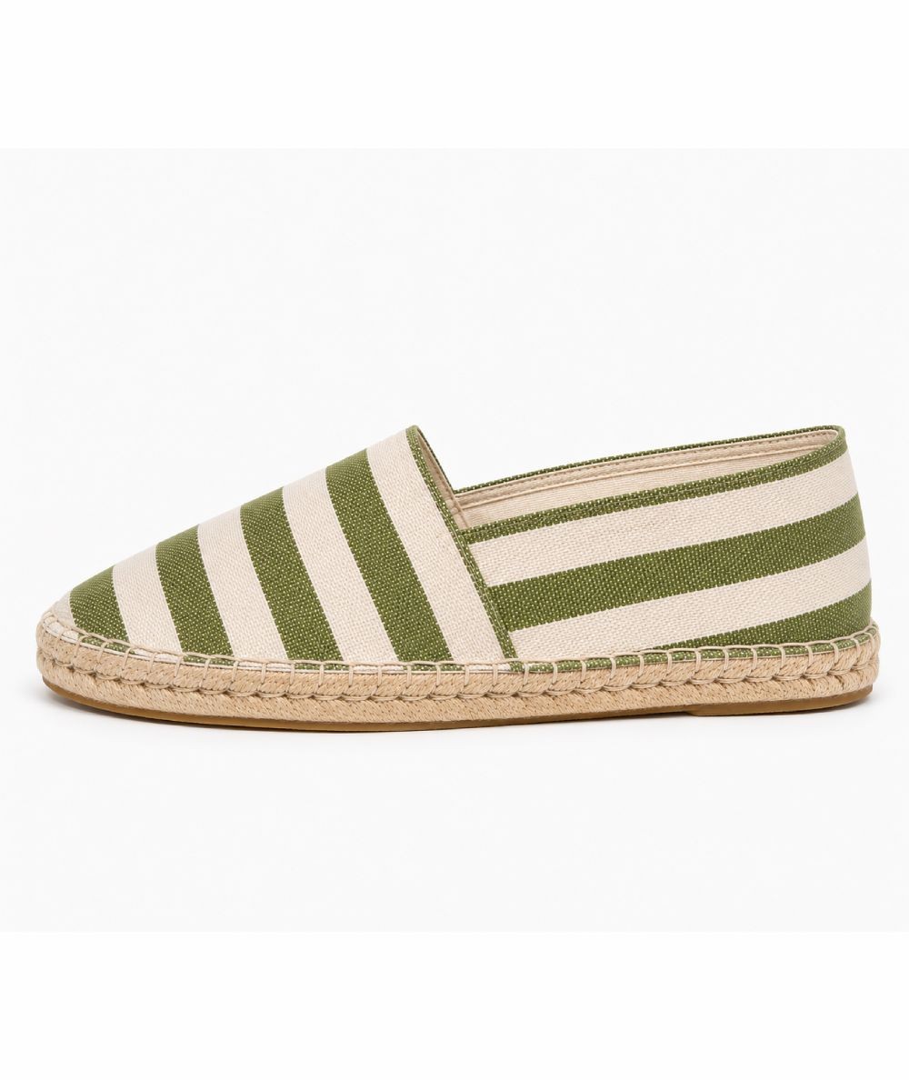 Alpargatas para hombre Gilbert Teckel hechas en España con corte textil en loneta a rayas, vira de esparto y suela de goma, ide