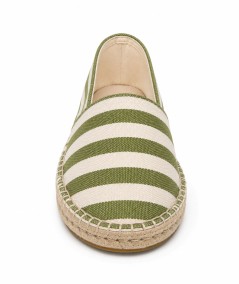 Alpargatas para hombre Gilbert Teckel hechas en España con corte textil en loneta a rayas, vira de esparto y suela de goma, ide