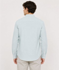 Camisa de manga larga para hombre Rosso Ibiza CH742 confeccionada en 100% lino natural, con tira para remangar las mangas y pre