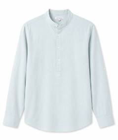 Camisa de manga larga para hombre Rosso Ibiza CH742 confeccionada en 100% lino natural, con tira para remangar las mangas y pre