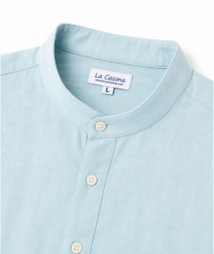 Camisa de manga larga para hombre Rosso Ibiza CH742 confeccionada en 100% lino natural, con tira para remangar las mangas y pre