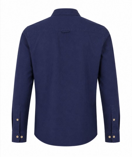 Camisa de manga larga para hombre 3001-P confeccionada en 100% algodón con efecto lino, con bolsillo delantero izquierdo y pres