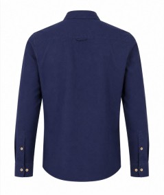 Camisa de manga larga para hombre 3001-P confeccionada en 100% algodón con efecto lino, con bolsillo delantero izquierdo y pres