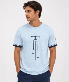 Camiseta para hombre Privata PRI2535 de manga corta en color azul confeccionada en 60% algodón y 40% poliéster, cómoda, ligera 