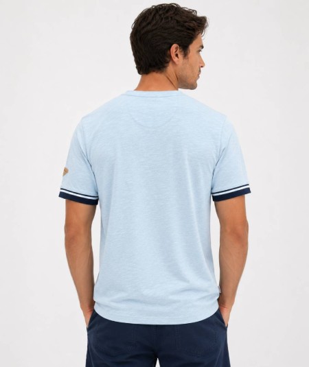 Camiseta para hombre Privata PRI2535 de manga corta en color azul confeccionada en 60% algodón y 40% poliéster, cómoda, ligera 