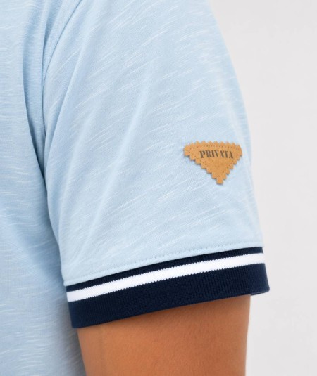 Camiseta para hombre Privata PRI2535 de manga corta en color azul confeccionada en 60% algodón y 40% poliéster, cómoda, ligera 