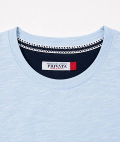 Camiseta para hombre Privata PRI2535 de manga corta en color azul confeccionada en 60% algodón y 40% poliéster, cómoda, ligera 