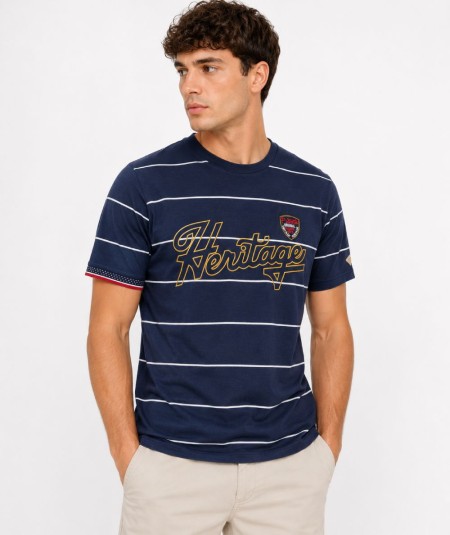 Camiseta para hombre Privata PRI2541 de manga corta confeccionada en 100% algodón, con cuello redondo, logotipo bordado y estam