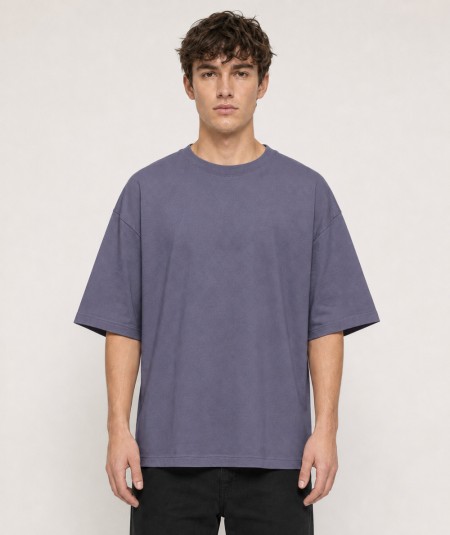 Camiseta oversize para hombre Roy Tiger ZT-1026 de manga corta confeccionada en 97% algodón y 3% elastano, con cuello redondo y