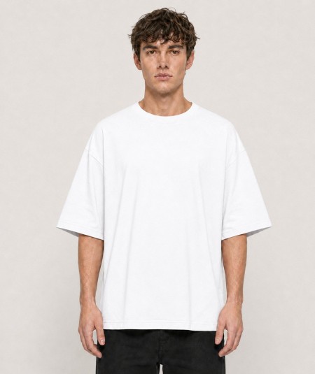 Camiseta oversize para hombre Roy Tiger ZT-1026 de manga corta confeccionada en 97% algodón y 3% elastano, con cuello redondo y