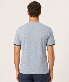 Camiseta para hombre Privata PRI2532 de manga corta confeccionada en 60% algodón y 40% poliéster, con logotipo en relieve y tej