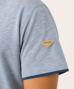 Camiseta para hombre Privata PRI2532 de manga corta confeccionada en 60% algodón y 40% poliéster, con logotipo en relieve y tej