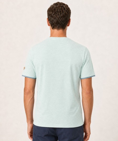 Camiseta para hombre Privata PRI2532 de manga corta confeccionada en 60% algodón y 40% poliéster, con logotipo en relieve y tej