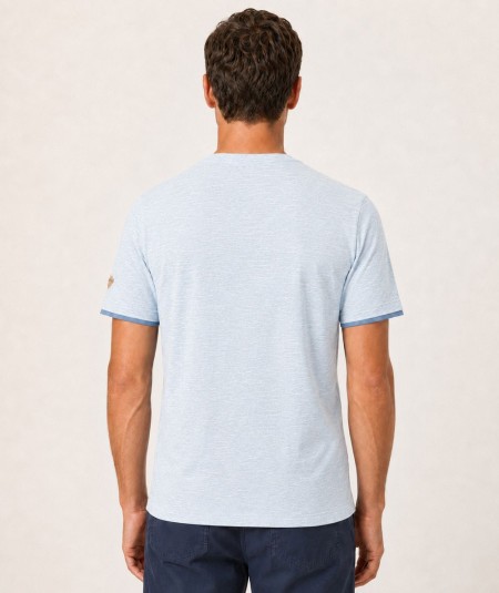 Camiseta para hombre Privata PRI2532 de manga corta confeccionada en 60% algodón y 40% poliéster, con logotipo en relieve y tej
