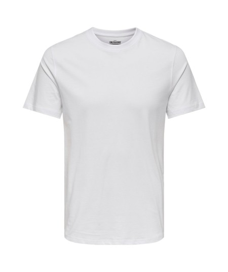 Camiseta para hombre Only & Sons 22025208 de manga corta confeccionada en 100% algodón orgánico, con cuello redondo, tejido jer