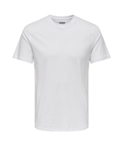 Camiseta para hombre Only & Sons 22025208 de manga corta confeccionada en 100% algodón orgánico, con cuello redondo, tejido jer