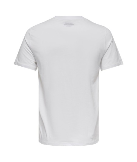 Camiseta para hombre Only & Sons 22025208 de manga corta confeccionada en 100% algodón orgánico, con cuello redondo, tejido jer