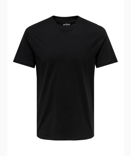 Camiseta para hombre Only & Sons 22025208 de manga corta confeccionada en 100% algodón orgánico, con cuello redondo, tejido jer