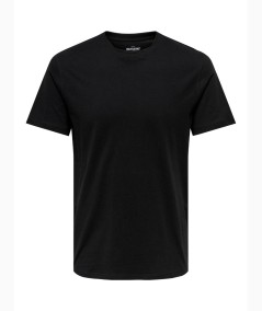 Camiseta para hombre Only & Sons 22025208 de manga corta confeccionada en 100% algodón orgánico, con cuello redondo, tejido jer