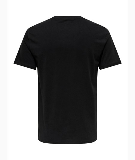 Camiseta para hombre Only & Sons 22025208 de manga corta confeccionada en 100% algodón orgánico, con cuello redondo, tejido jer