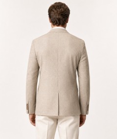 Americana para hombre Capelhi Toscana 750 en color beige confeccionada en 100% lino con forro de poliéster, ligera, elegante y 