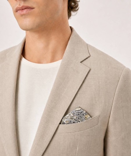 Americana para hombre Capelhi Toscana 750 en color beige confeccionada en 100% lino con forro de poliéster, ligera, elegante y 
