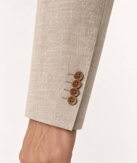 Americana para hombre Capelhi Toscana 750 en color beige confeccionada en 100% lino con forro de poliéster, ligera, elegante y 