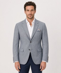 Americana para hombre Capelhi PIREO213 confeccionada en 95% algodón y 5% lino, con bolsillo de pecho con forro convertible en p
