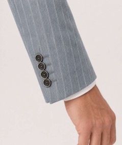 Americana para hombre Capelhi PIREO213 confeccionada en 95% algodón y 5% lino, con bolsillo de pecho con forro convertible en p