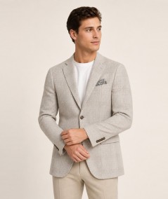Americana para hombre Capelhi Toscana 768 confeccionada en 75% algodón y 25% lino, con bolsillo de pecho con forro convertible 