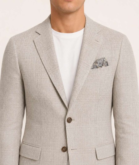 Americana para hombre Capelhi Toscana 768 confeccionada en 75% algodón y 25% lino, con bolsillo de pecho con forro convertible 
