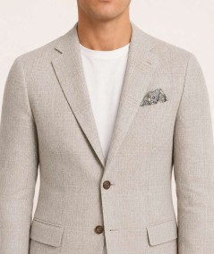 Americana para hombre Capelhi Toscana 768 confeccionada en 75% algodón y 25% lino, con bolsillo de pecho con forro convertible 
