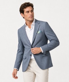Americana para hombre Capelhi Tokio-4 con forro interior estampado y bolsillo de pecho con forro convertible en pañuelo decorat