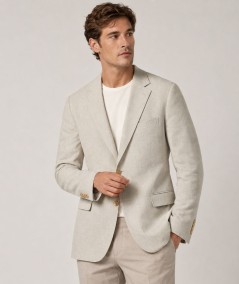 Americana para hombre Capelhi LY701422 confeccionada en lino con mangas forradas, ligera, transpirable y elegante, ideal para b
