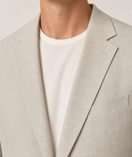 Americana para hombre Capelhi LY701422 confeccionada en lino con mangas forradas, ligera, transpirable y elegante, ideal para b
