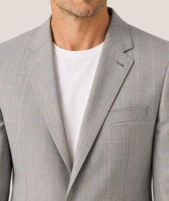 Americana informal para hombre Capelhi 30017 confeccionada en 80% poliéster y 18% rayón, con forro completo y bolsillo de pecho